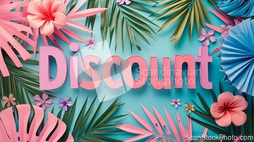 Image of Paper Craft Discount concept creative horizontal art poster.