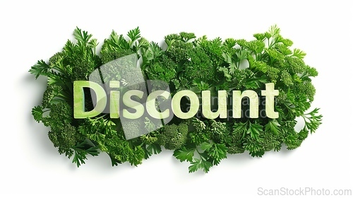 Image of The word Discount created in Parsley Typography.