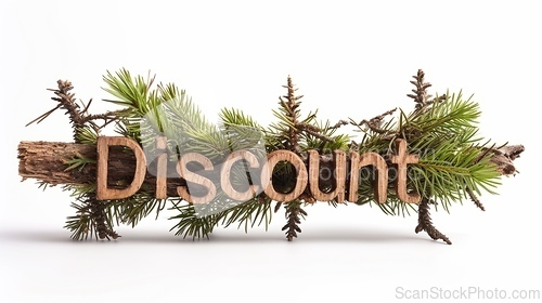 Image of The word Discount created in Pine Twig Letters.