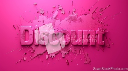 Image of Pink Discount concept creative horizontal art poster.