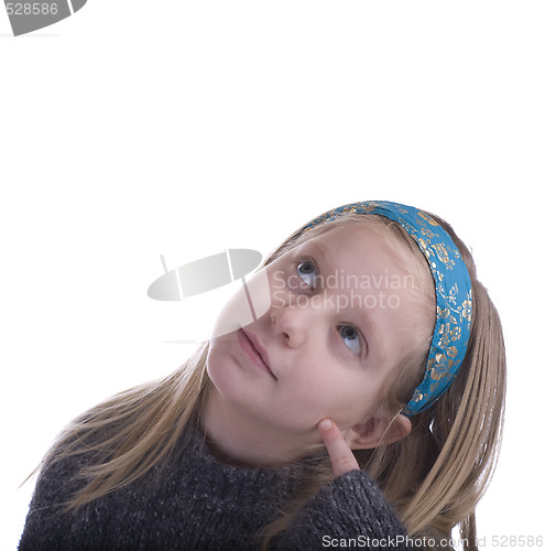 Image of Girl Thinking Looking Up