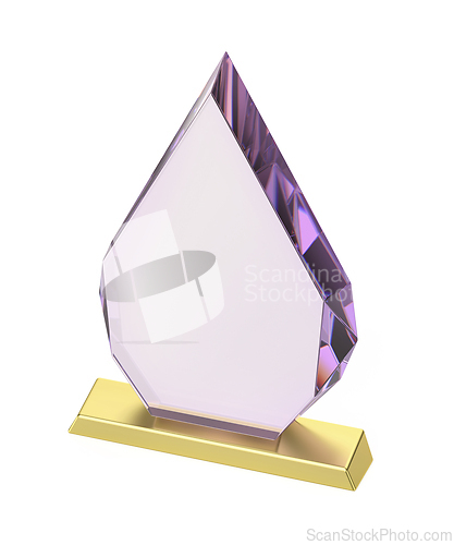 Image of Arrow shaped purple glass award