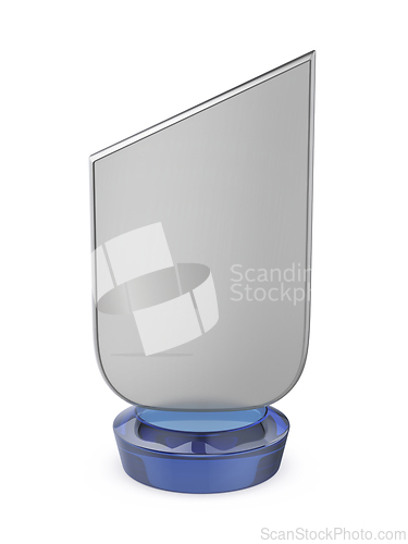 Image of Silver plaque on blue crystal base