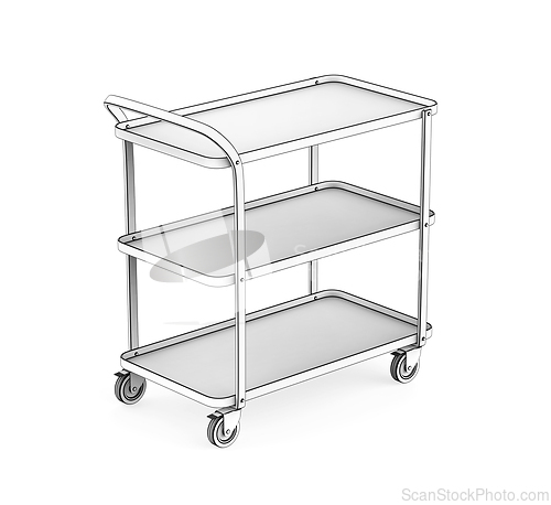 Image of Sketch of food serving cart
