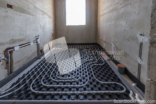 Image of View of a modern underfloor heating system