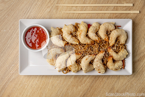 Image of Tempting plate of crispy fried shrimp