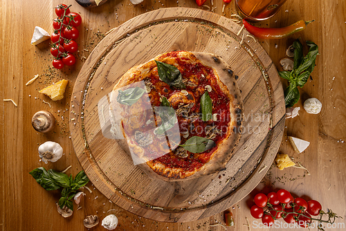 Image of Traditional Italian marinara pizza