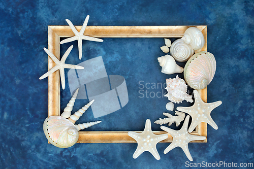Image of Seashell Abstract Decorative Gold Frame