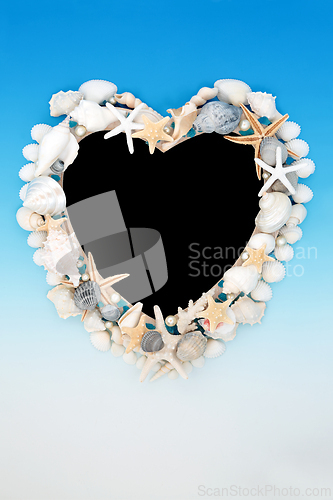 Image of Seashell Abstract Decorative Heart Shape Frame