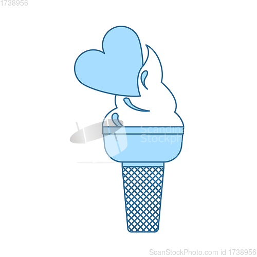 Image of Valentine Icecream With Heart Icon