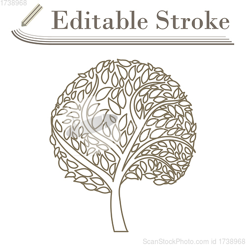 Image of Ecological Tree With Leaves Icon