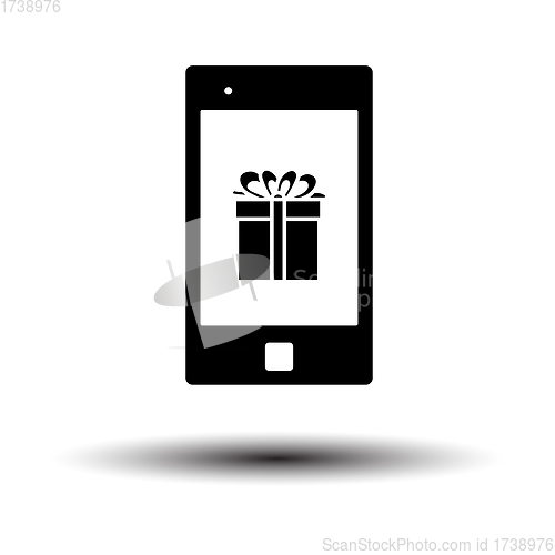 Image of Smartphone With Gift Box On Screen Icon