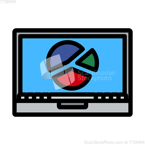 Image of Laptop With Analytics Diagram Icon