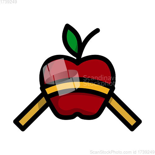 Image of Icon Of Apple With Measure Tape