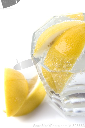 Image of soda water and lemon slices