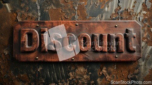 Image of Rustic Leather Discount concept creative horizontal art poster.
