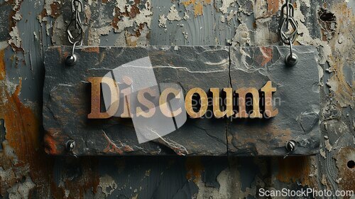 Image of Slate Stone Discount concept creative horizontal art poster.