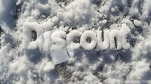 Image of Snow Discount concept creative horizontal art poster.