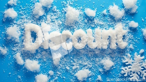 Image of Snow Discount concept creative horizontal art poster.
