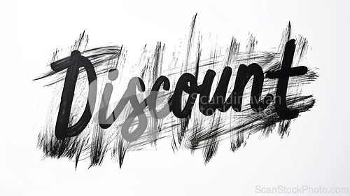 Image of The word Discount created in Uncial Calligraphy.