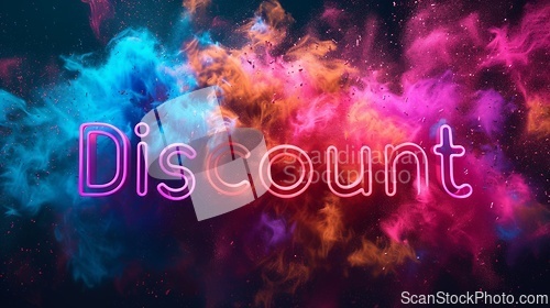Image of Universe Discount concept creative horizontal art poster.