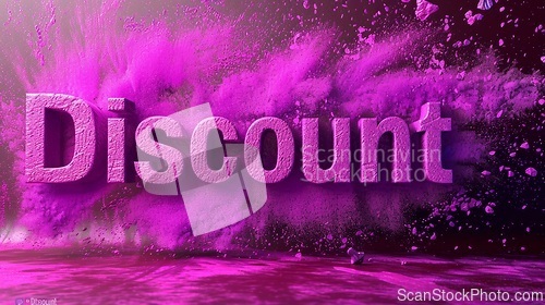 Image of Violet Discount concept creative horizontal art poster.