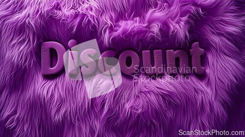 Image of Violet Fur Discount concept creative horizontal art poster.