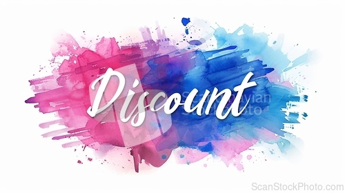 Image of The word Discount created in Watercolor Calligraphy.