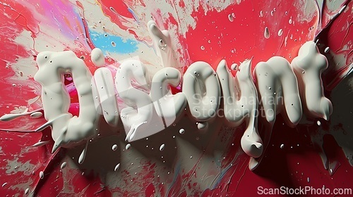 Image of White Slime Discount concept creative horizontal art poster.