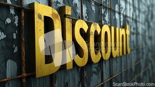 Image of Yellow Discount concept creative horizontal art poster.