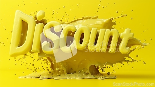 Image of Yellow Slime Discount concept creative horizontal art poster.