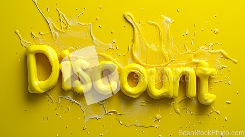 Image of Yellow Slime Discount concept creative horizontal art poster.