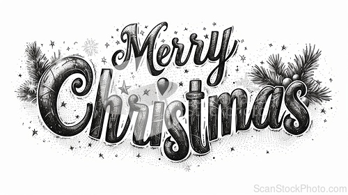 Image of Words Merry Christmas created in Kiwi Typography.