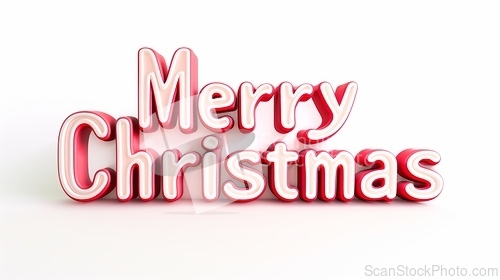 Image of Words Merry Christmas created in 3D Typography.