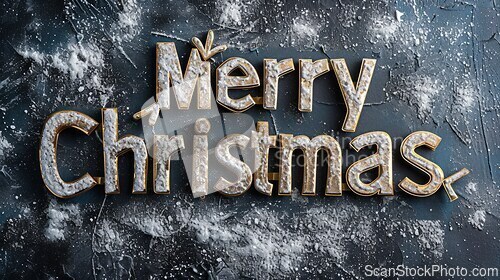 Image of Carbon Merry Christmas concept creative horizontal art poster.
