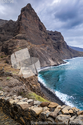 Image of Cliffs and ocean view in Santo Antao island, Cape Verde