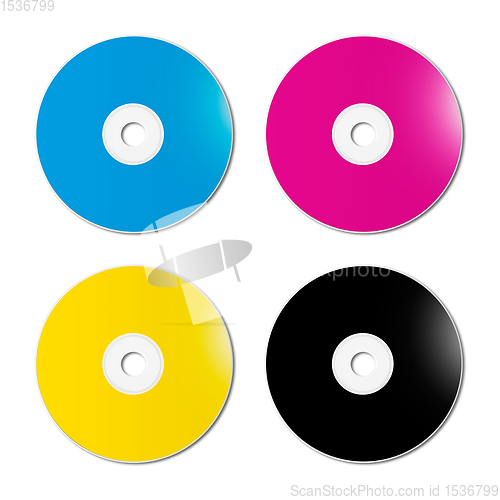 Image of CMYK CD - DVD set on white background