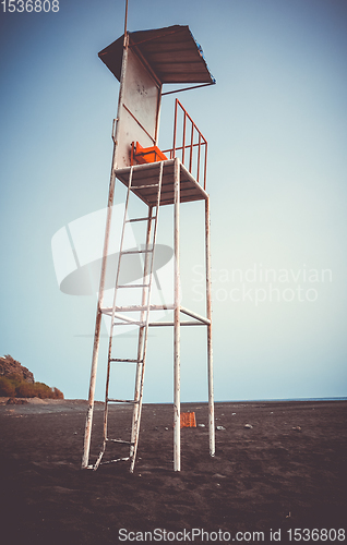 Image of Lifeguard tower chair in Fogo Island, Cape Verde