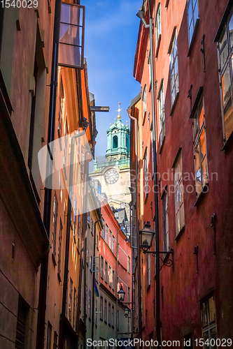 Image of Gamla Stan old street in Stockholm, Sweden