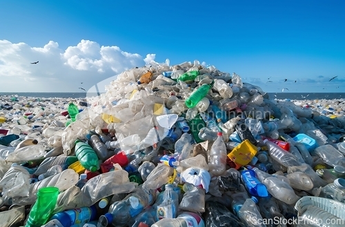 Image of Seascape dominated by plastic pollution