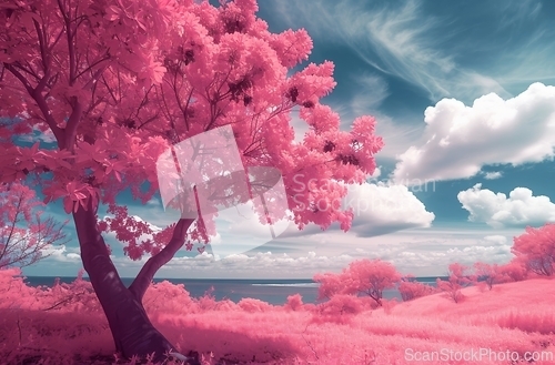 Image of Surreal magenta landscape