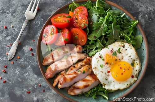 Image of Breakfast with chicken and egg