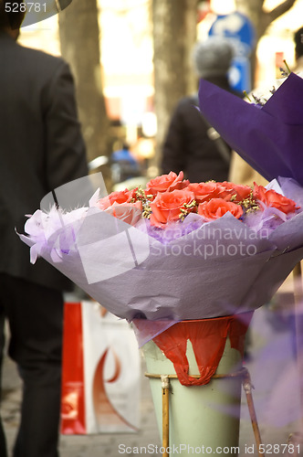 Image of flowers on the road