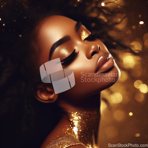 Image of Fashion concept of a stunning and beautiful black woman