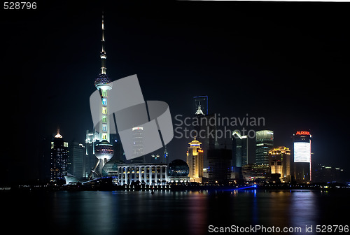 Image of shanghai skyline by night