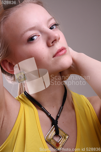 Image of Fashion model in studio