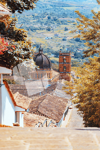 Image of Heritage town Barichara, beautiful colonial architecture in most beautiful town in Colombia.