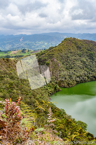 Image of Lake Guatavita (Laguna Guatavita) located in the Colombian Andes. Cundinamarca department of Colombia