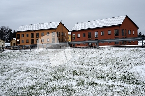 Image of residential area of typical houses in a small Finnish town