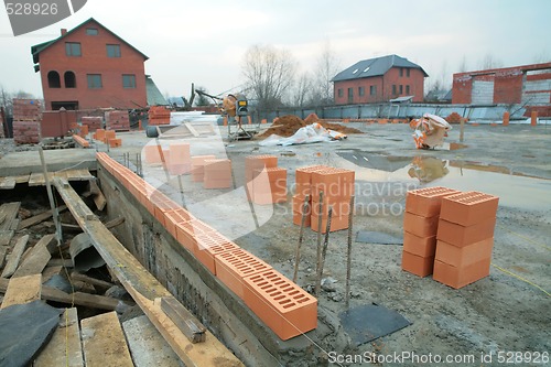 Image of construction of the building